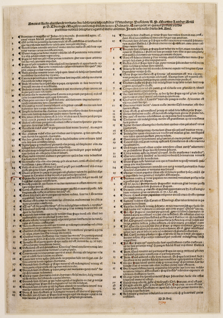 Martin Luther s 95 Theses Mount Olivet Lutheran Church